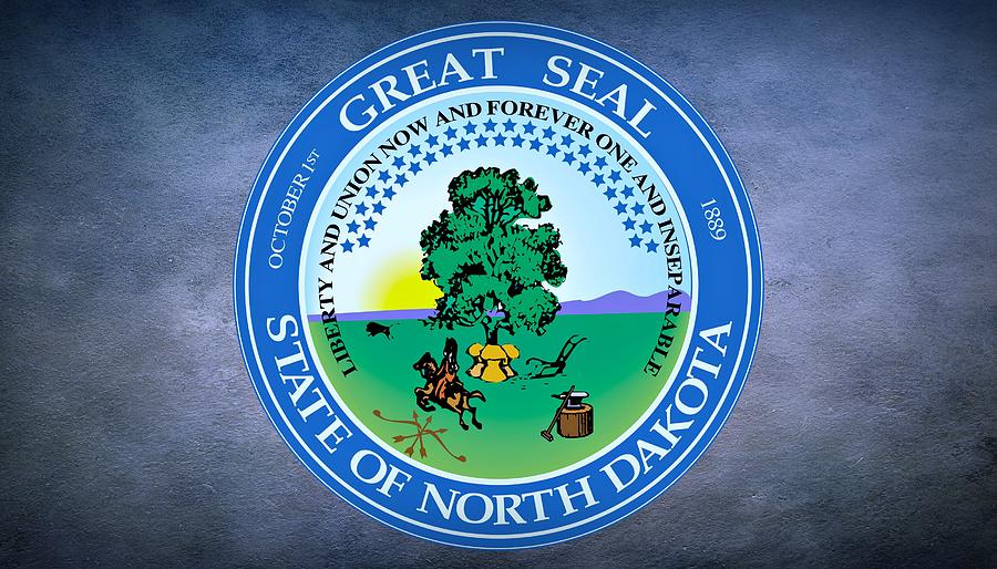 The Great Seal of the State of North Dakota Photograph by Movie Poster Prints