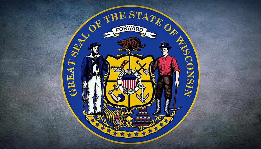 The Great Seal of the State of Wisconsin Photograph by Movie Poster Prints