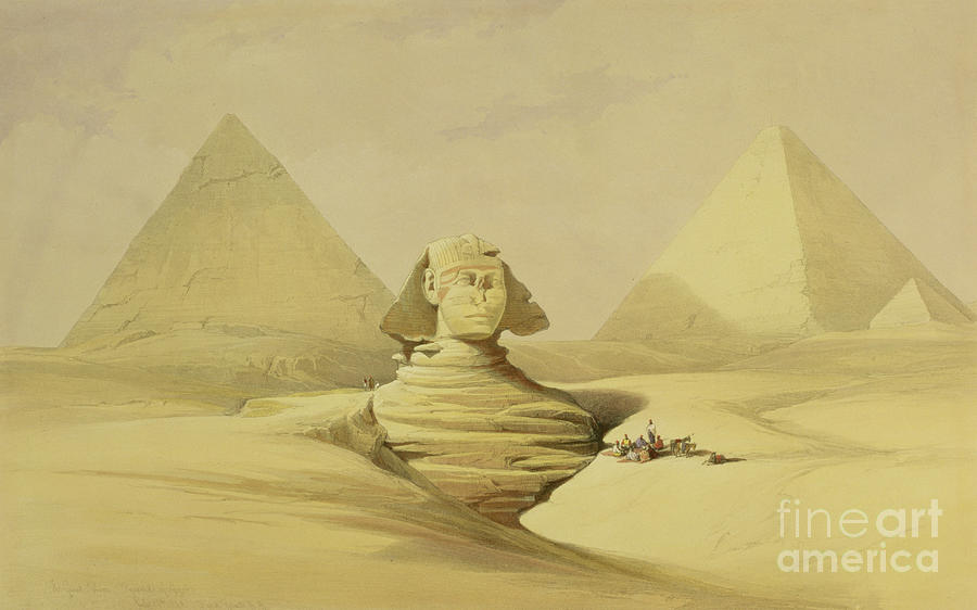 David Roberts Painting - The Great Sphinx and the Pyramids of Giza by David Roberts