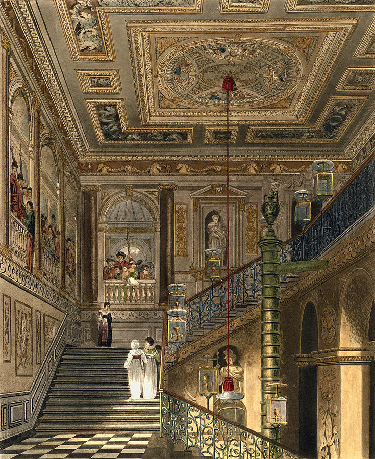 Ornate Drawing - The Great Staircase At Kensington by Charles Wild