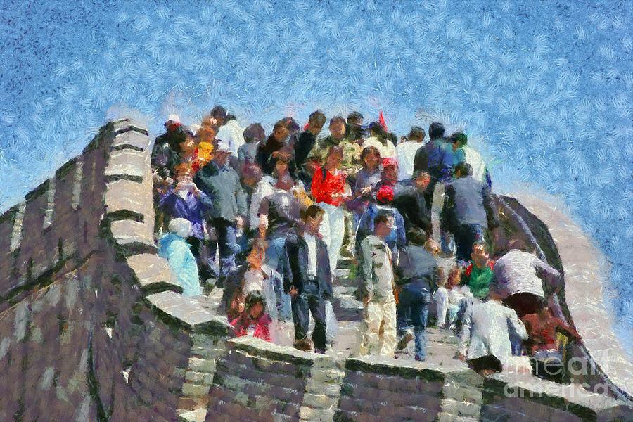 Walking Painting - The Great Wall in China by George Atsametakis