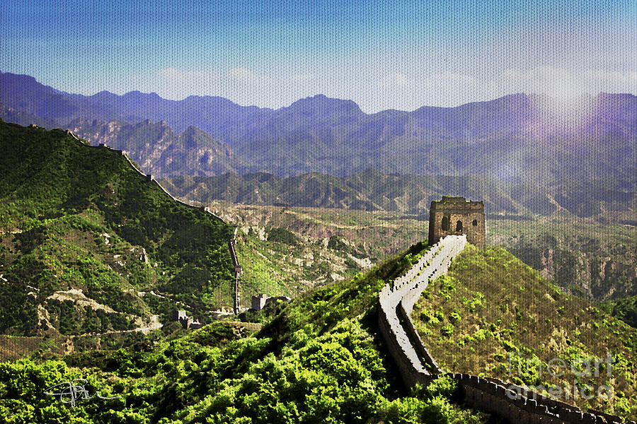 The Great Wall Jinshanling to Simatai China Painting by Jani Bryson