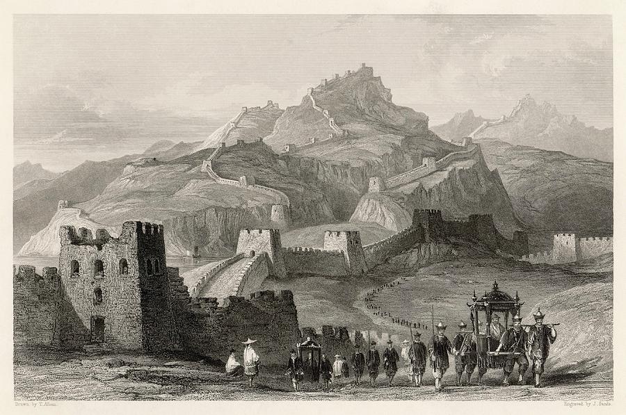 The Great Wall Of China Built Drawing by Mary Evans Picture Library ...