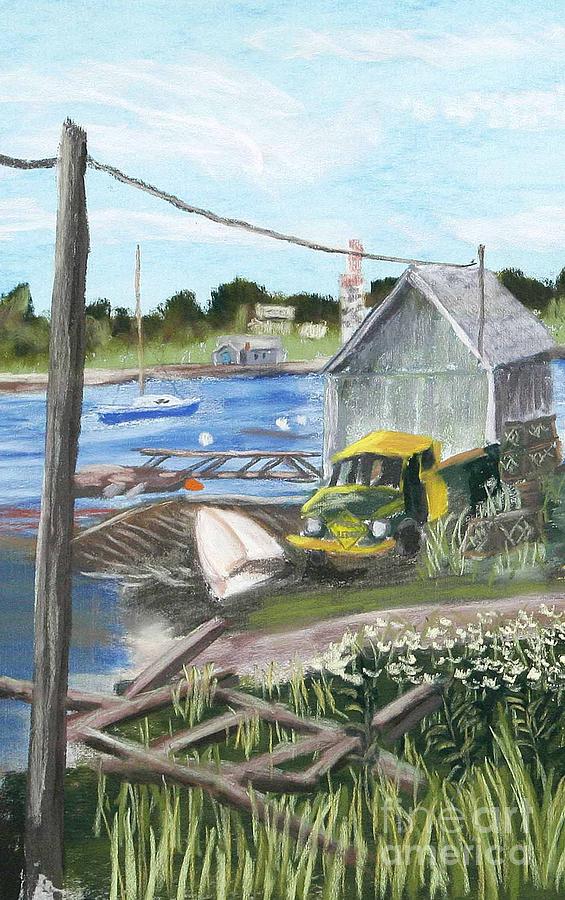 The Green and Yellow Truck Pastel by Francois Lamothe