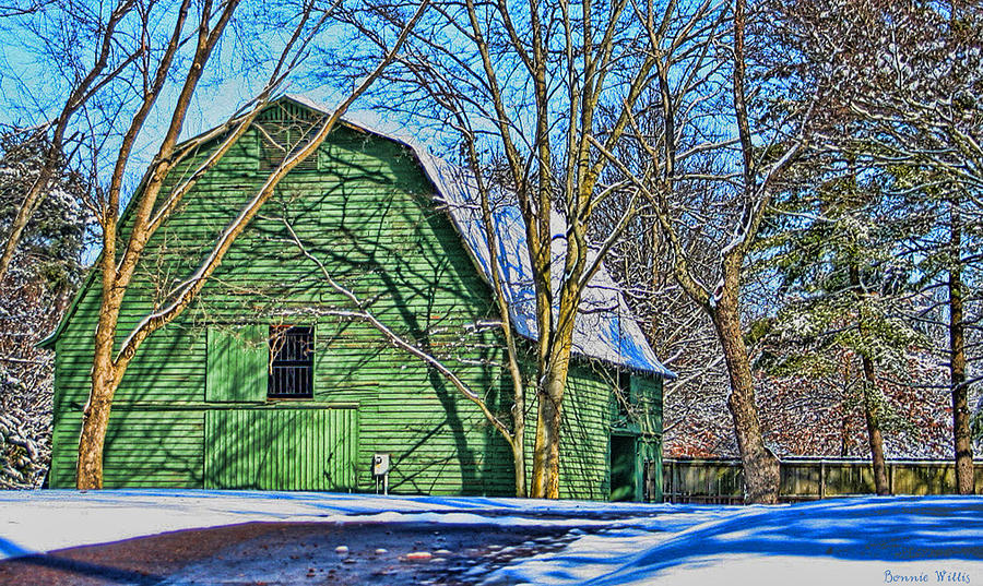 The Green Barn Photograph by Bonnie Willis