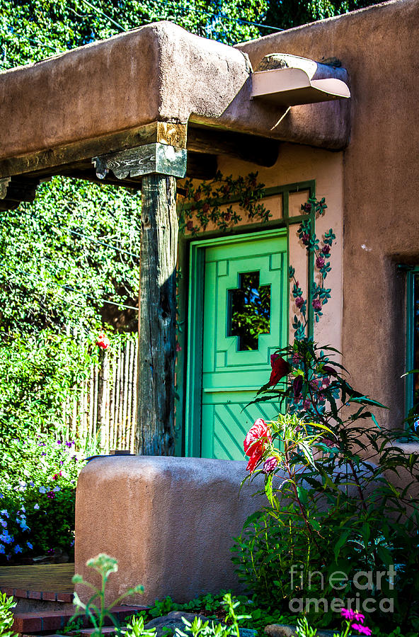 Santa Fe Photograph - The Green Door by Jim McCain