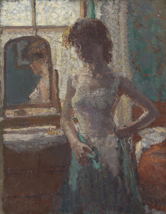 The Green Dress, 1908-09 Painting by Spencer Frederick Gore