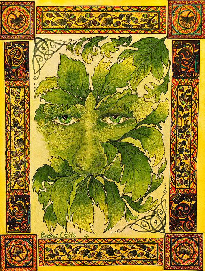 Green Man Painting - The Green Man by Emma Childs