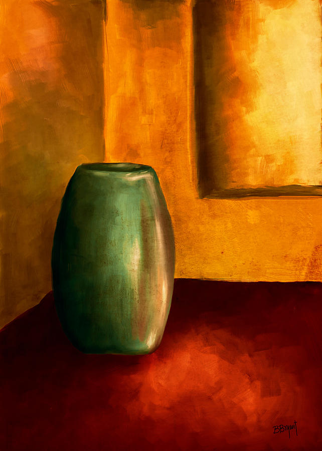 The Green Urn Painting by Brenda Bryant