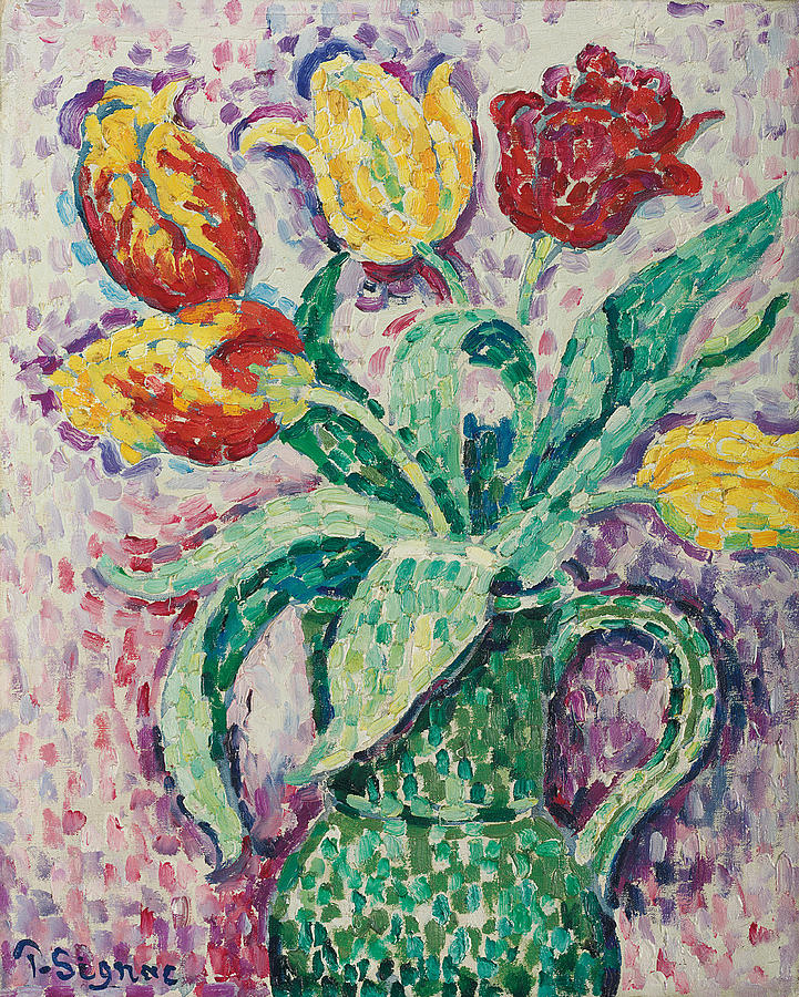 The Green Vase Painting by Paul Signac