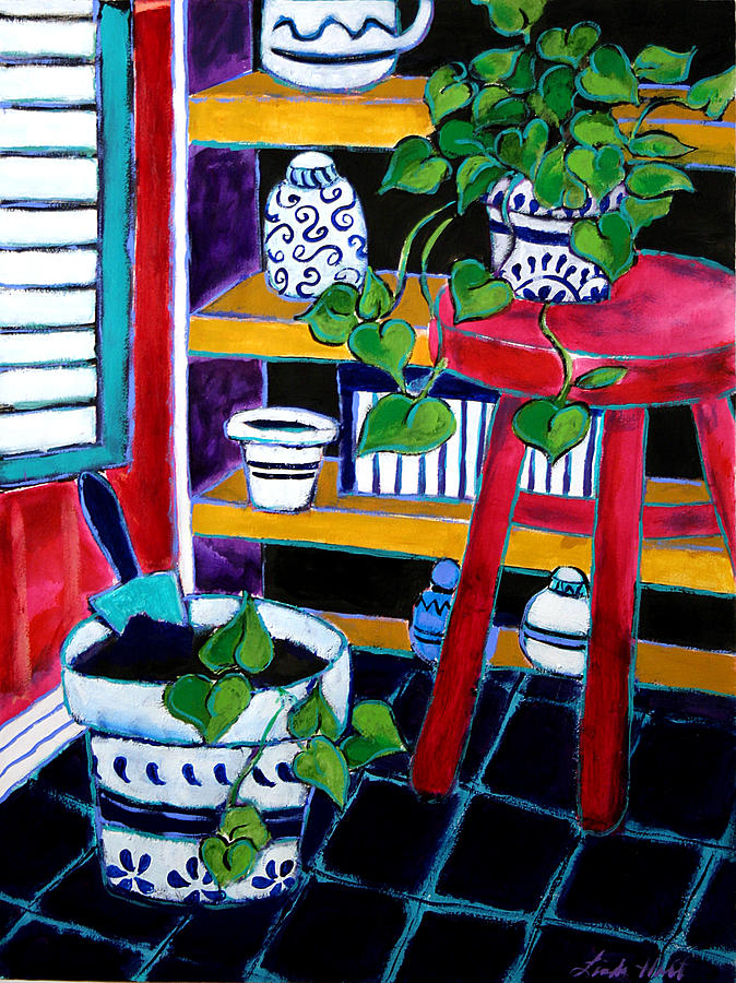 The Greenhouse Painting by Linda Holt