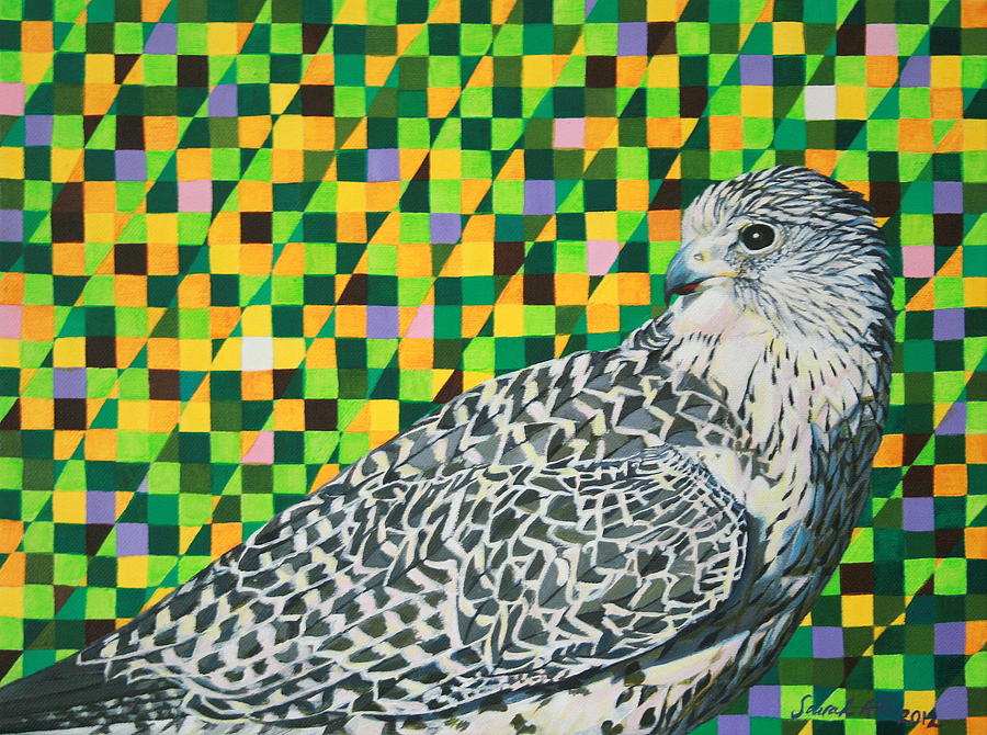 Wildlife Painting - The Grey Falcon by Sairah Ali