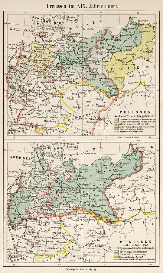 The Growth Of Prussia Between 1815 Drawing by Mary Evans Picture ...