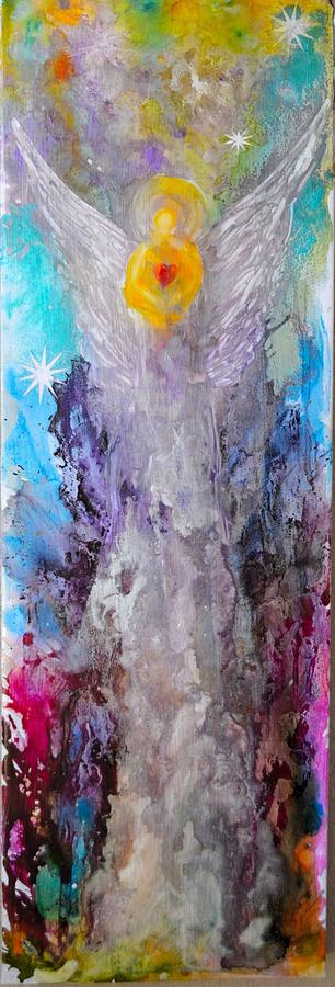 Angel Painting - The Guardian by Carmela  Sanchez 