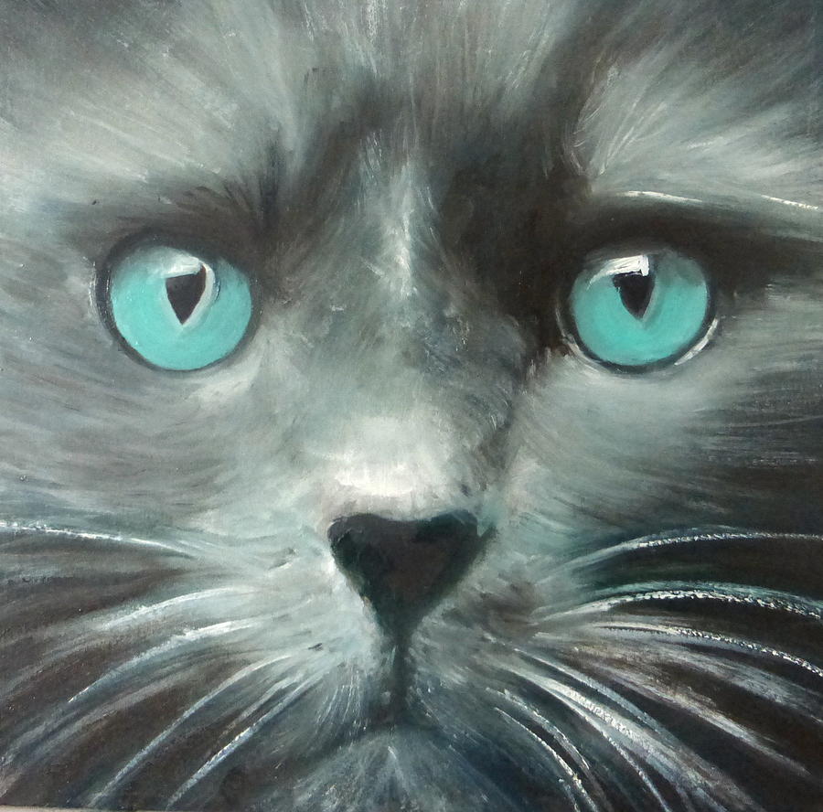 Cat Painting - The Guardian II by Fiona Jack   