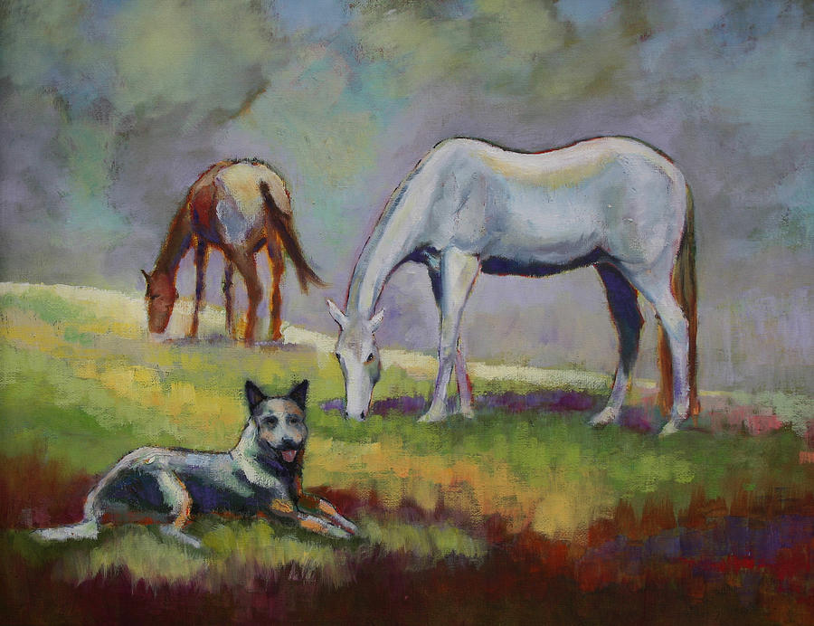 Horse Painting - The Guardian of the Horses by Carol Jo Smidt