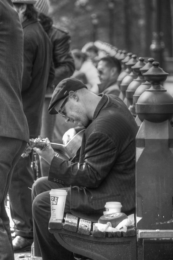 Central Park Photograph - The Guitarist  by Anita Miller
