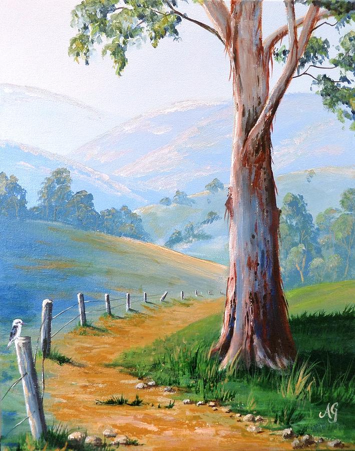 Tree Painting - The gum tree by Anne Gardner