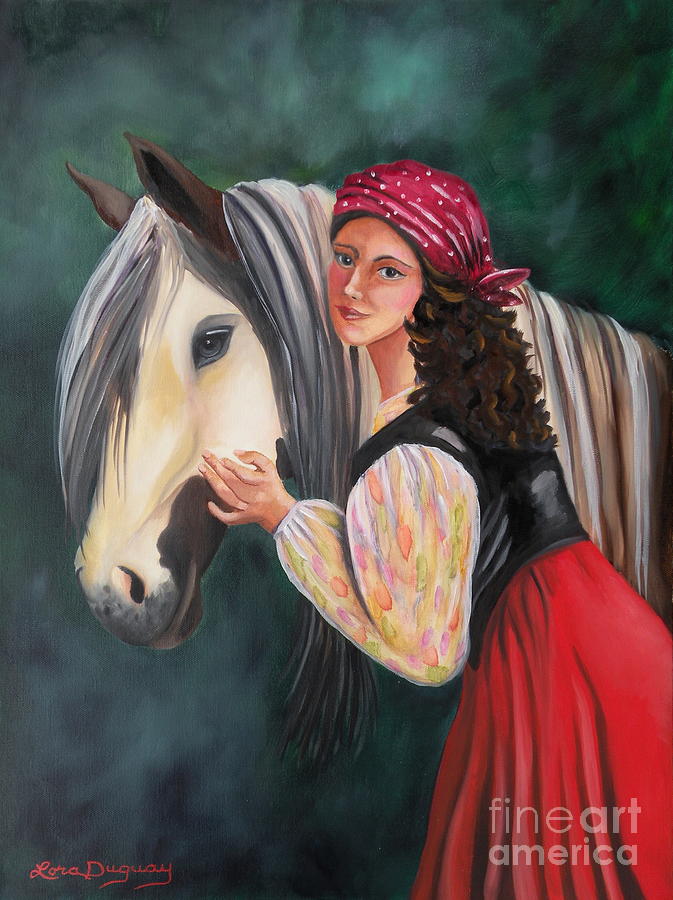 The Gypsys Vanner Horse Painting by Lora Duguay
