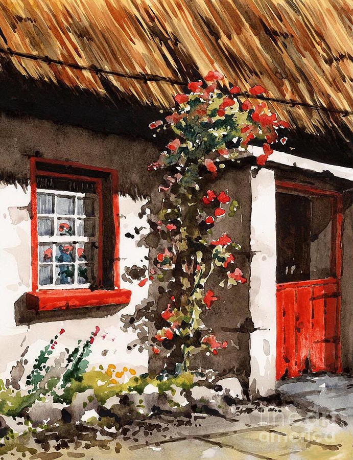 Geese Painting - The Half Door by Val Byrne
