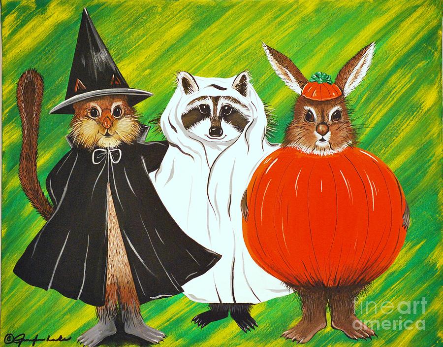 The Halloween Gang Painting by Jennifer Lake