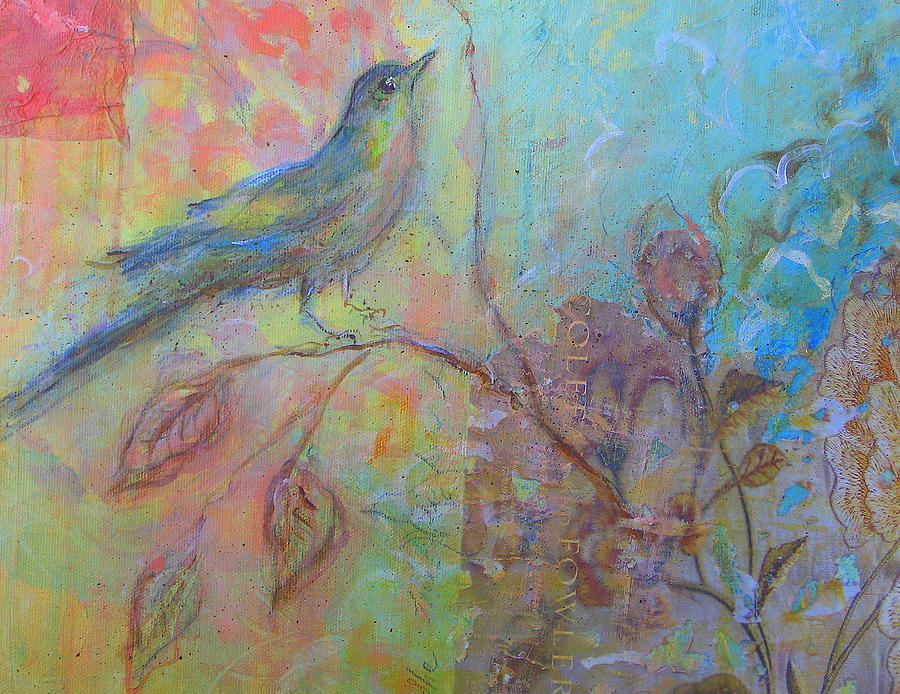 The Haloed Bird Series Detail Painting by Bonnie Bardos - Fine Art America