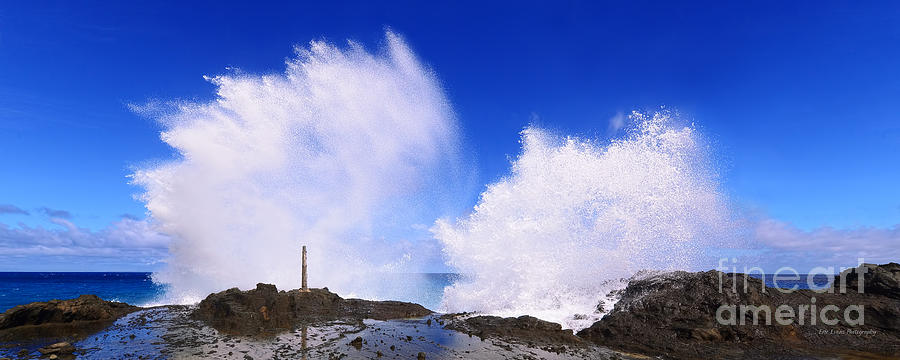 Halona Blowhole Photograph - The Halona Blowhole Double Explosion by Aloha Art