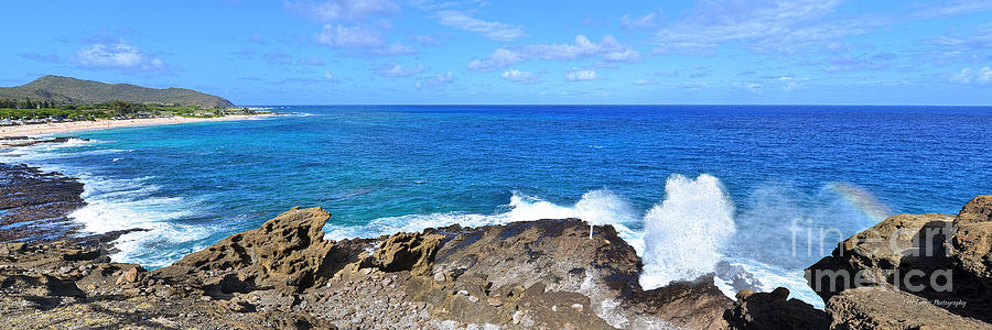 Halona Blowhole Photograph - The Halona Blowhole Sandy Beach and Makapuu Point by Aloha Art