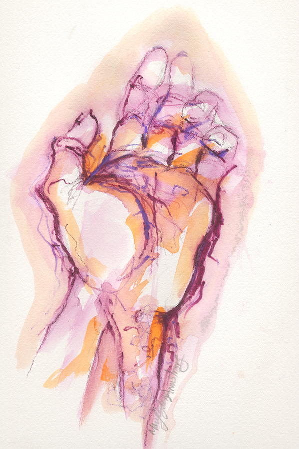 The Hand Mixed Media by Mary Armstrong