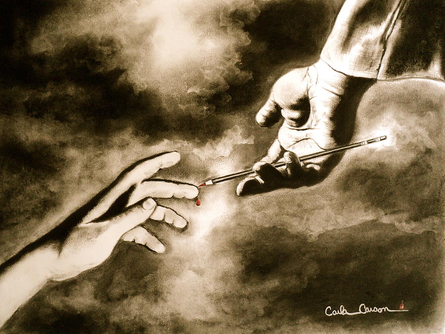 The Hand of God Drawing by Carla Carson Pixels
