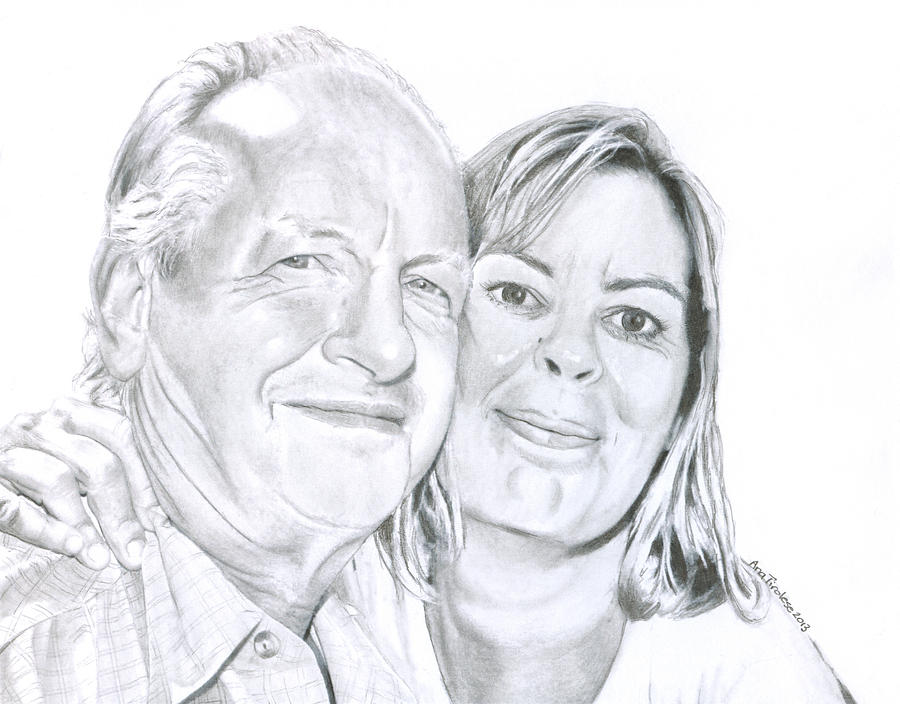 Portrait Drawing - The Happy Couple by Ana Tirolese