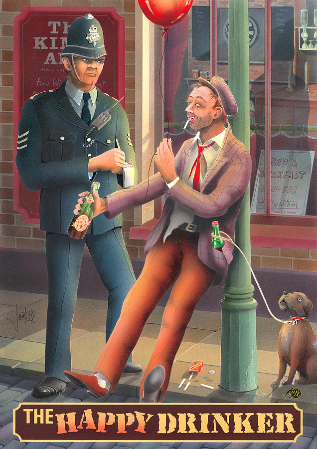 The Happy Drinker Painting by MGL Meiklejohn Graphics Licensing