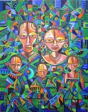 The Happy Family Painting by Angu Walters