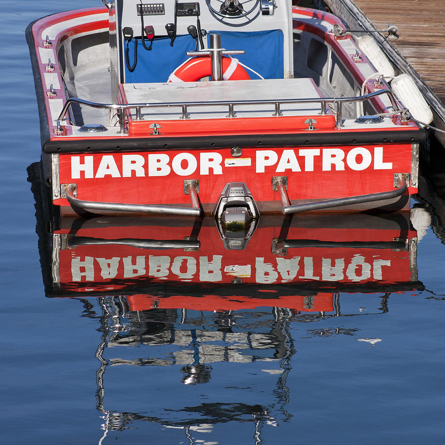 Boat Photograph - The Harbor Patrol by Art Block Collections