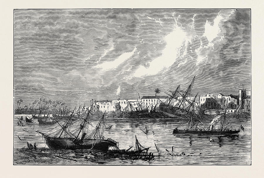 The Harbour And Town Of Zanzibar On The Morning Drawing by English ...