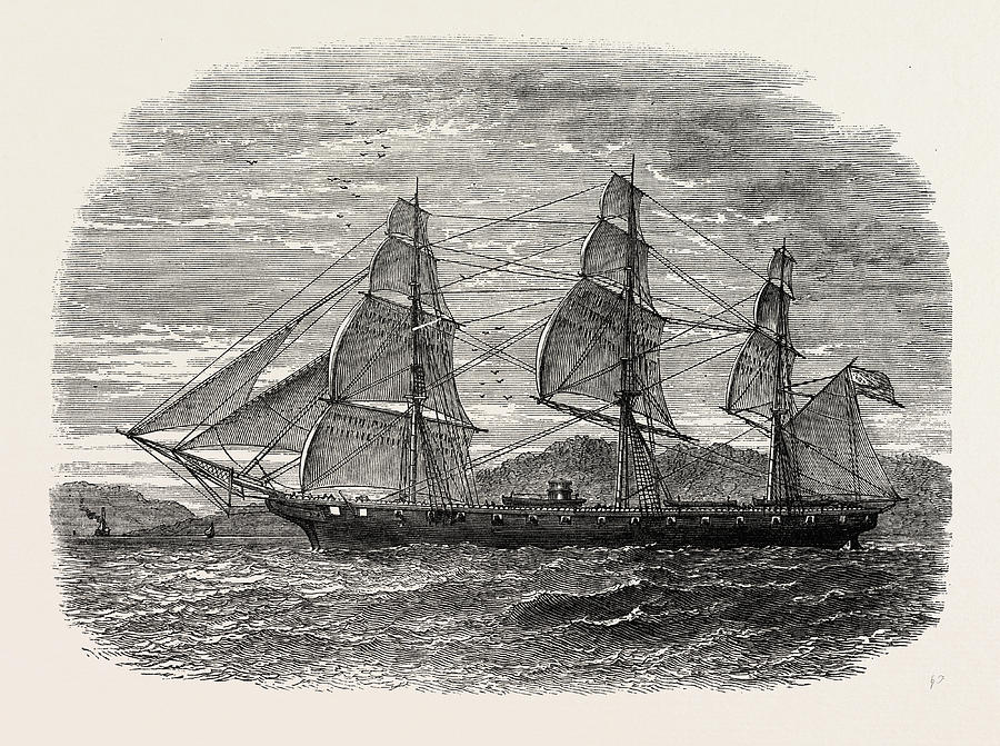 The Hartford Admiral Farraguts Flag-ship Drawing by American School ...