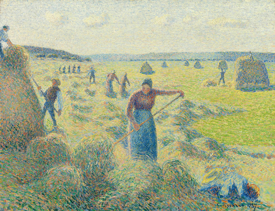 The Harvest of Hay in Eragny Painting by Camille Pissarro