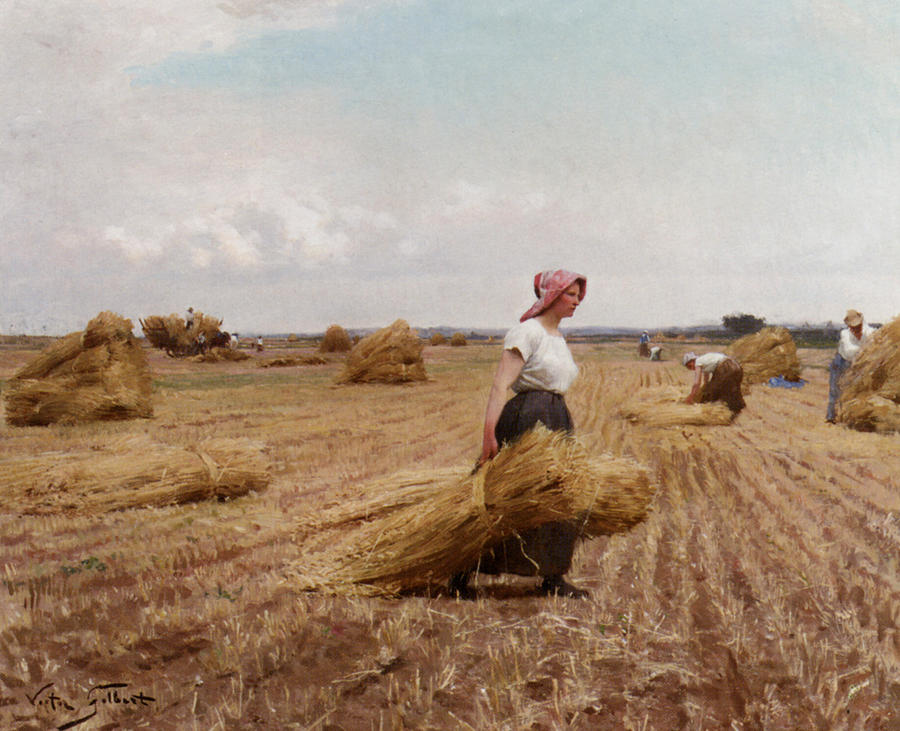 The Harvest Photograph by Victor Gabriel Gilbert