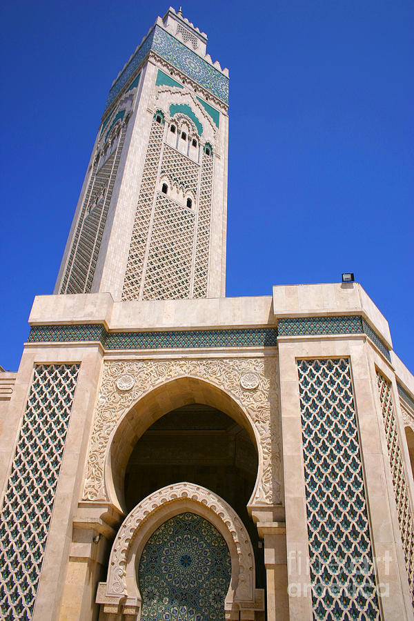 The Hassan II Mosque Grand Mosque with the Worlds Tallest 210m Minaret Sour Jdid Casablanca Morocco Photograph by PIXELS  XPOSED Ralph A Ledergerber Photography