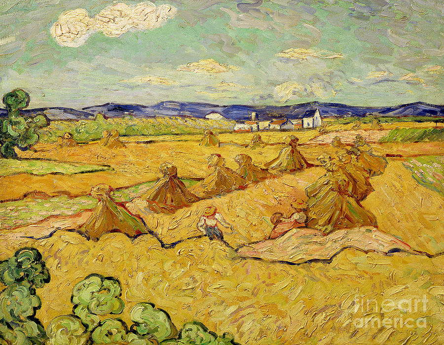 Farm Painting - The Haystacks by van Gogh by Vincent van Gogh