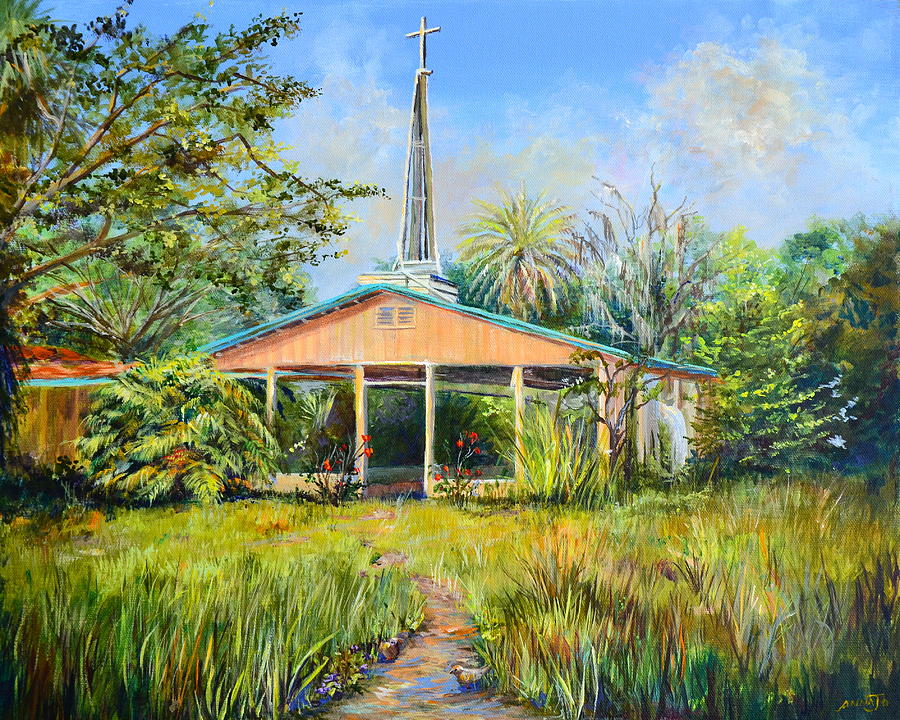 Tree Painting - The Healing Chapel by AnnaJo Vahle