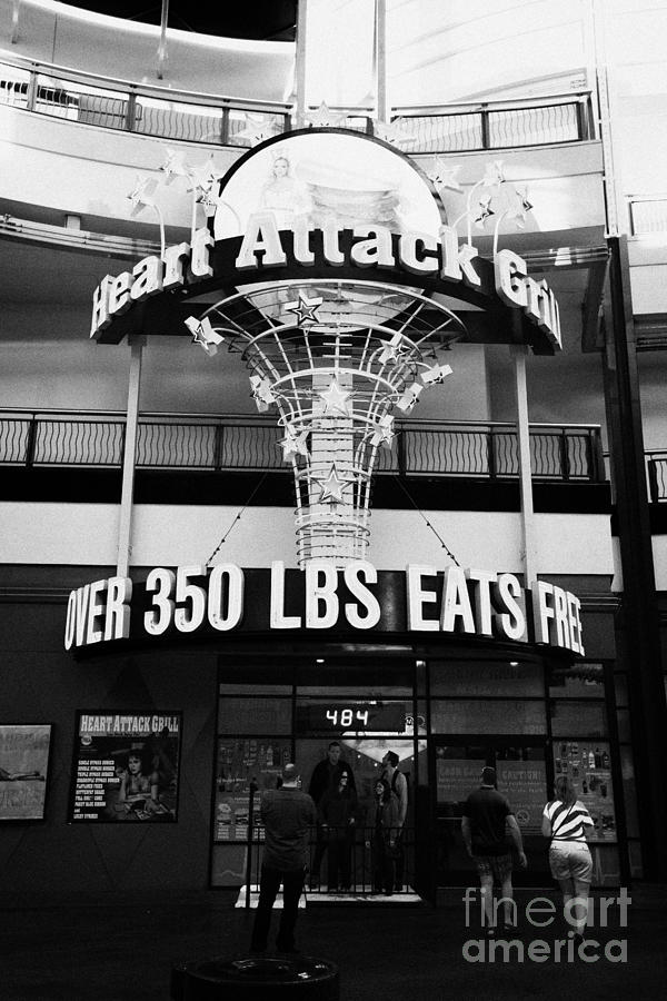 Las Vegas Photograph - the heart attack grill restaurant freemont street downtown Las Vegas Nevada USA by Joe Fox