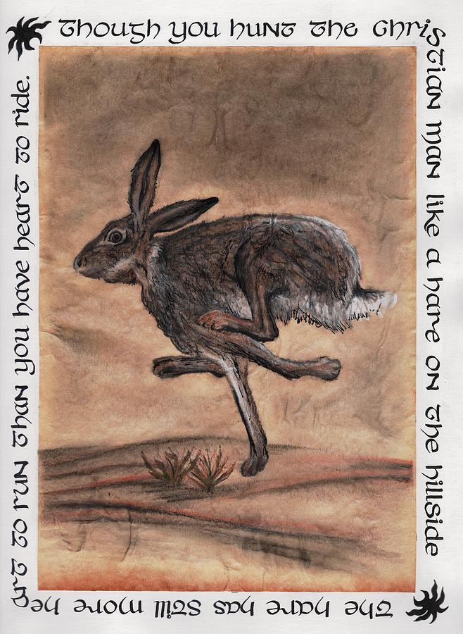Hare Drawing - The Heart of the Hare by Bryana Johnson Hare Drawing - The Heart of the Hare by Bryana Johnson
