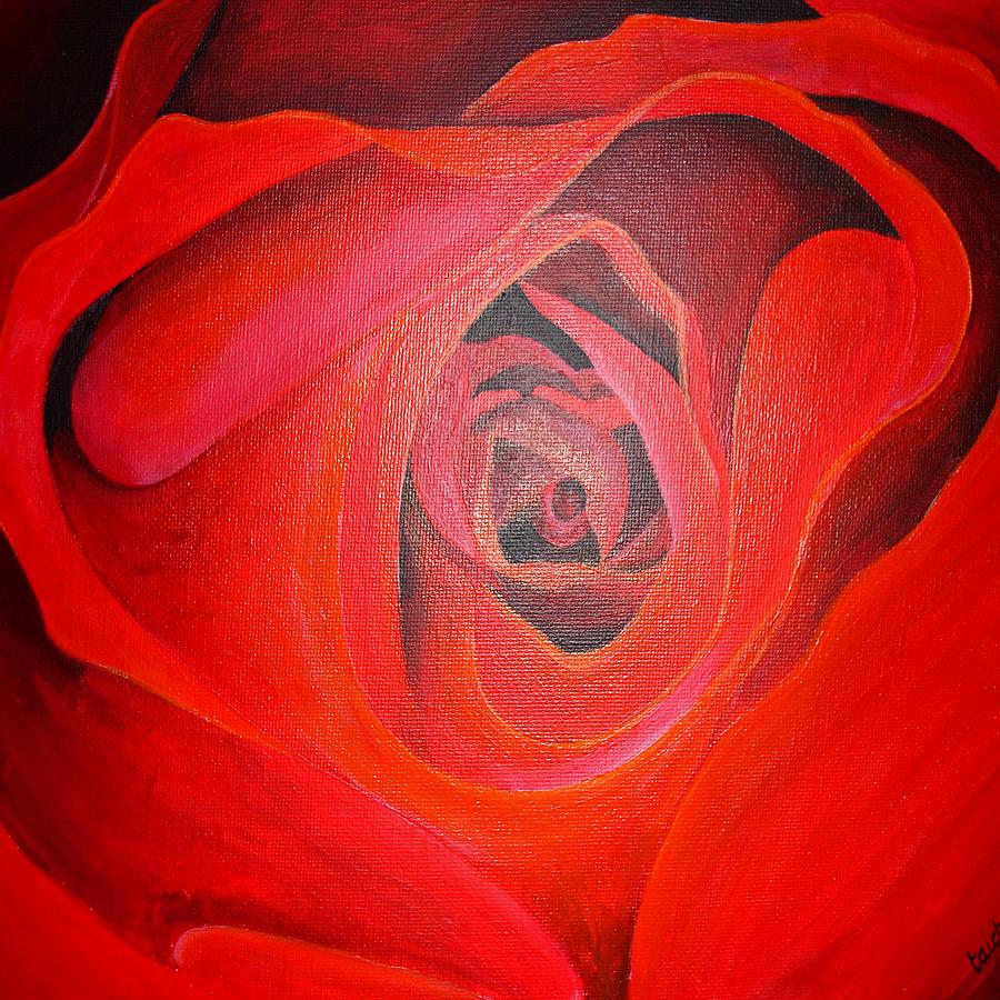 The Heart of the Rose Painting by Taiche Acrylic Art