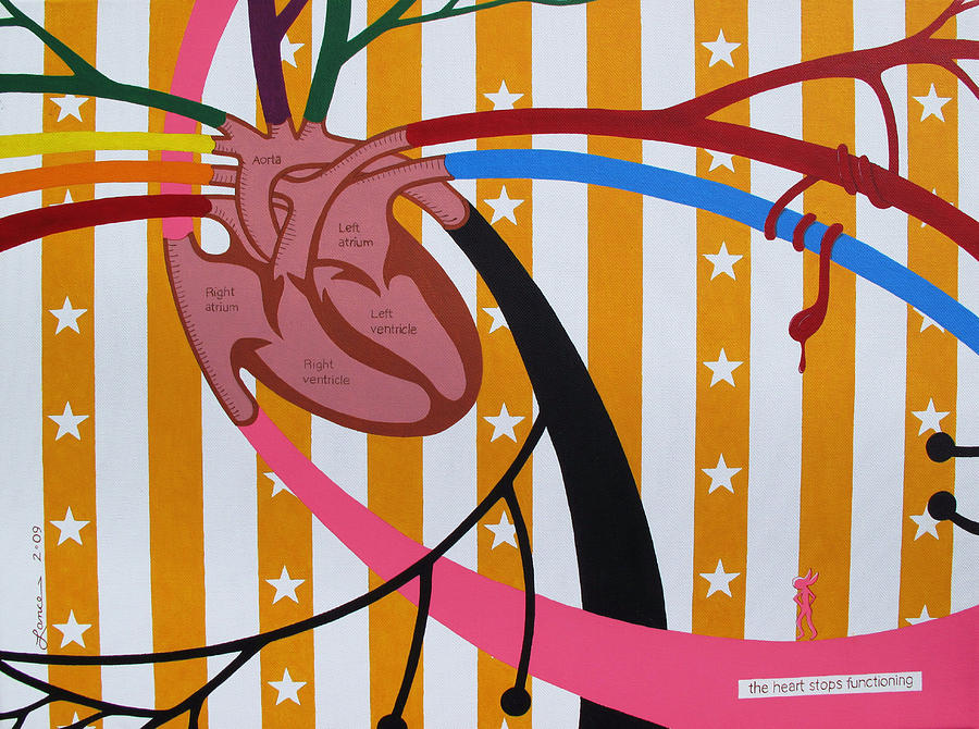 Heart Painting - The Heart Stops Functioning by Lance Bifoss