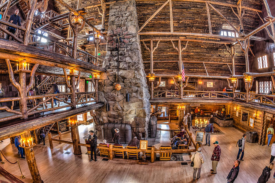 The Hearth in Historic Old Faithful Inn Photograph by Jeff Donald ...