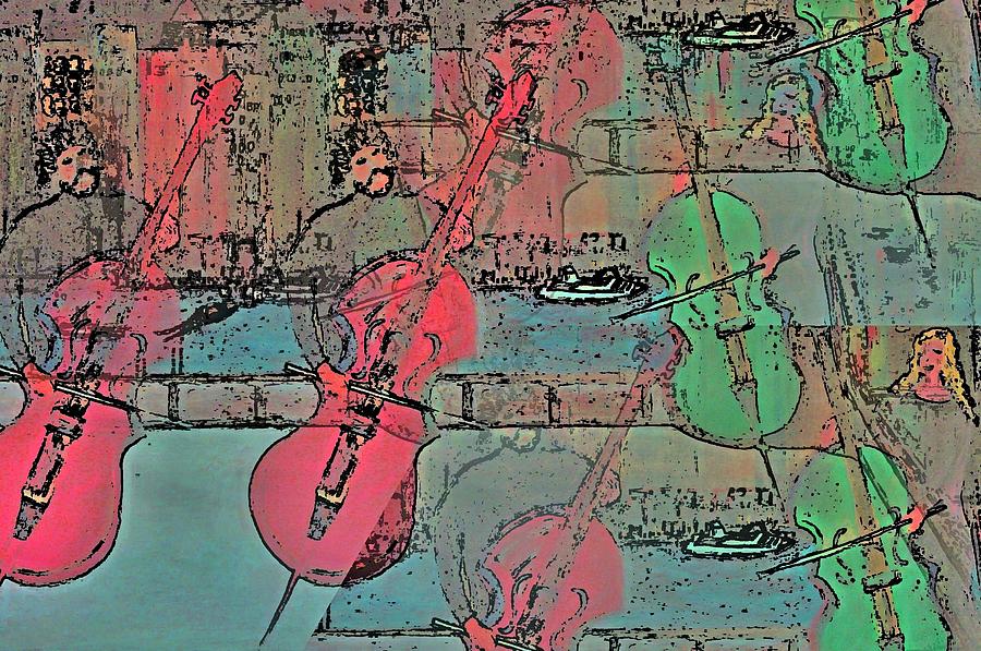 The Heavenly Music Of Cello Players  Painting by Rick Todaro