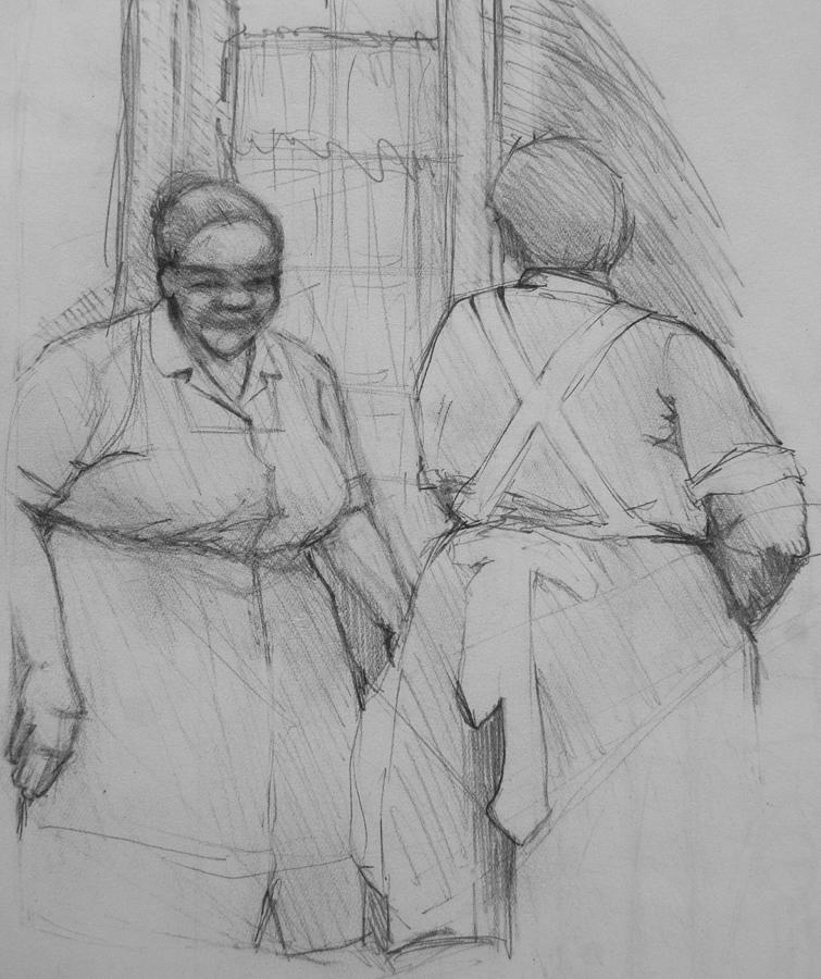 The Help - Housekeepers Of Soniat House Sketch Photograph by Jani Freimann