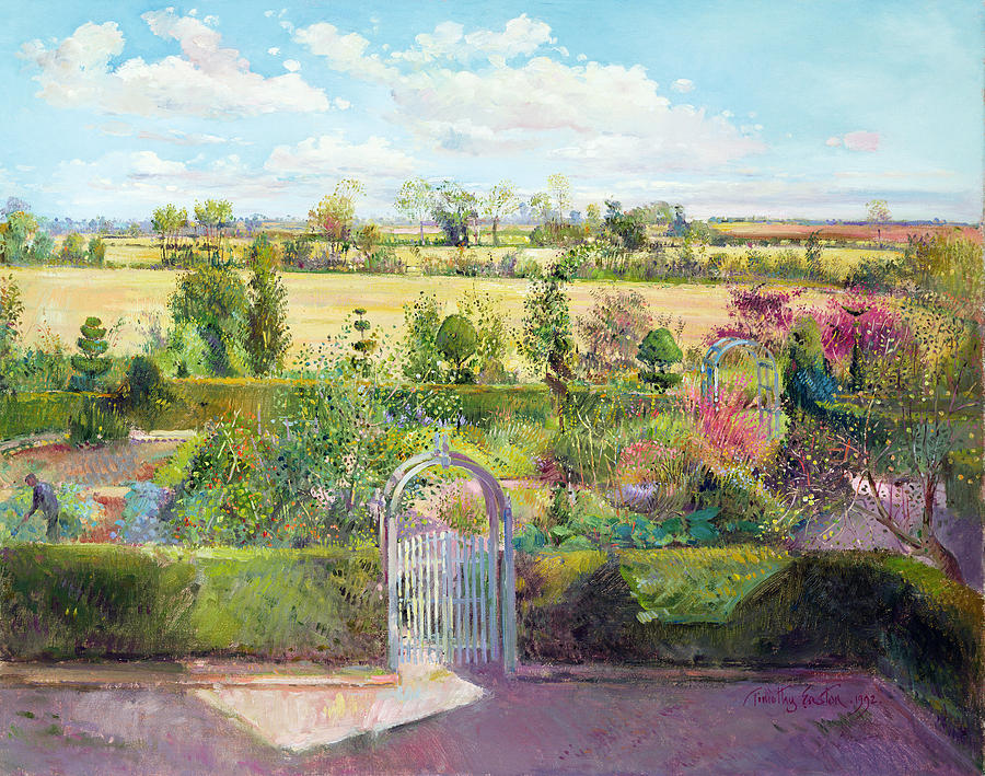 The Herb Garden After The Harvest Painting by Timothy Easton