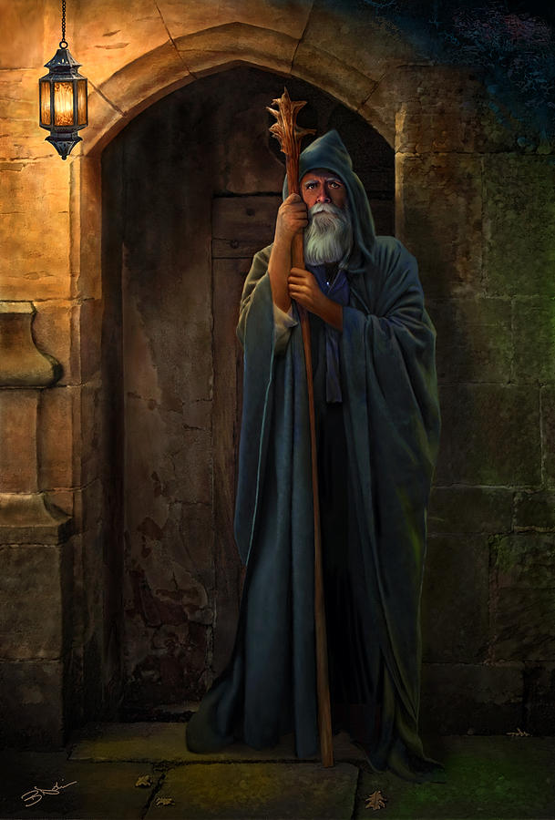 Wizard Digital Art - The Hermit by Bob Nolin